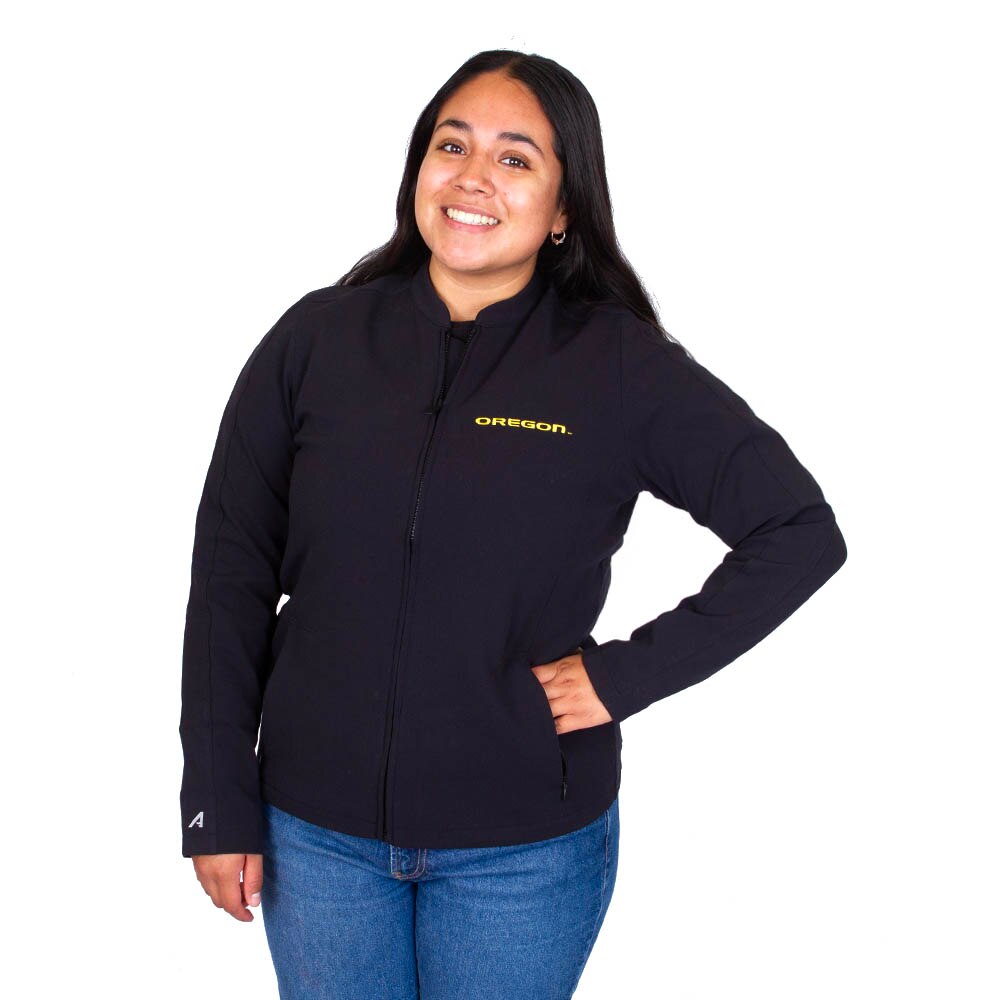 Oregon, Antigua, Black, Coat/Jacket, Polyester, Women, Embroidered, Reguard, 1021831